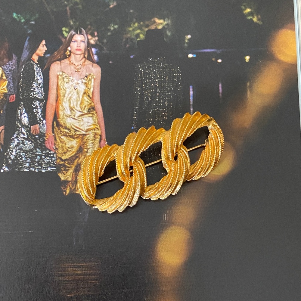 Napier Gold-Tone Twisted Brooch